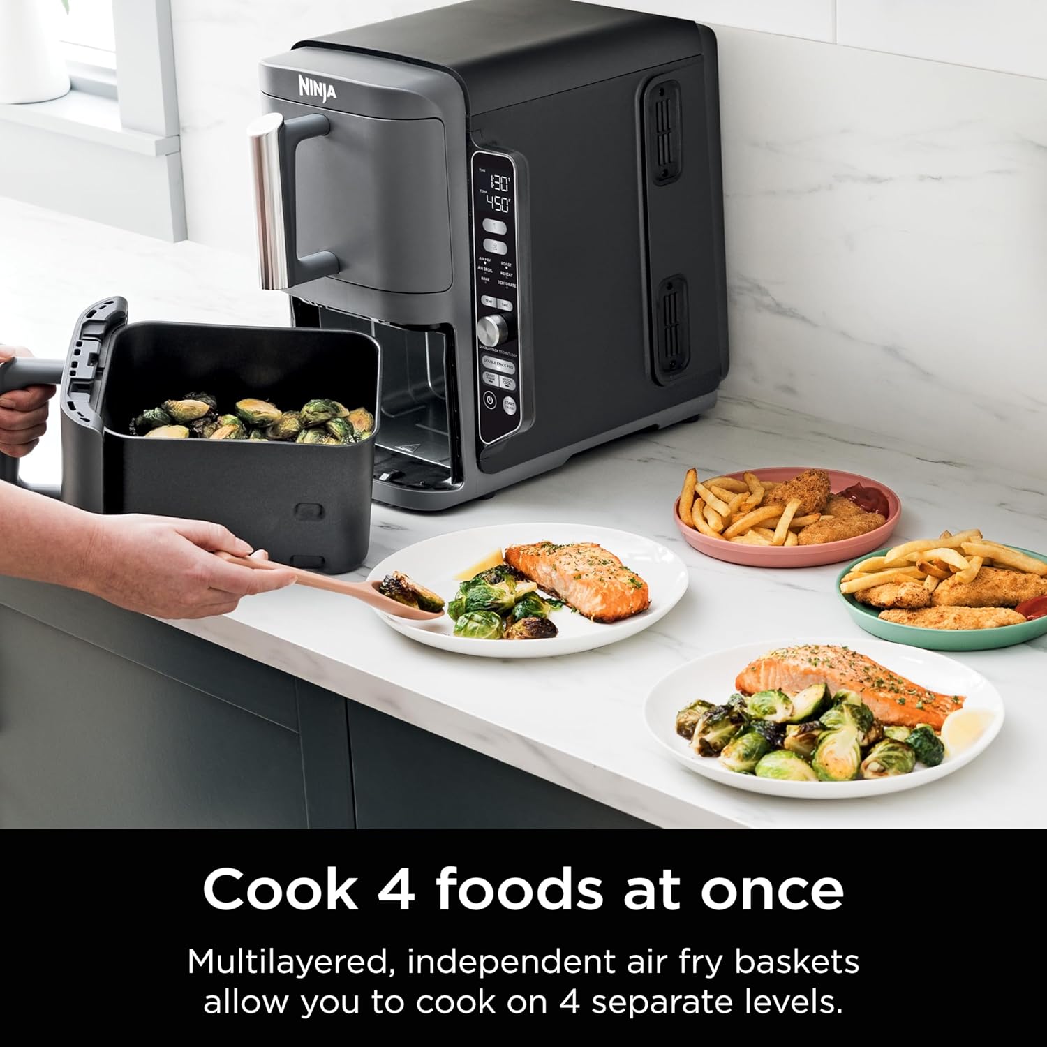 Thumbnail 3 de Ninja Air Fryer 10QT DoubleStack XL 2-Basket (SL401): Compact, Dual-Stack Convenience for Feeding Up to 8