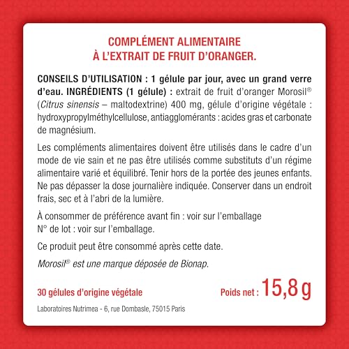Detalle de Morosil® 400 mg Extrait d’Orange Moro Breveté – Laboratoires Nutrimea