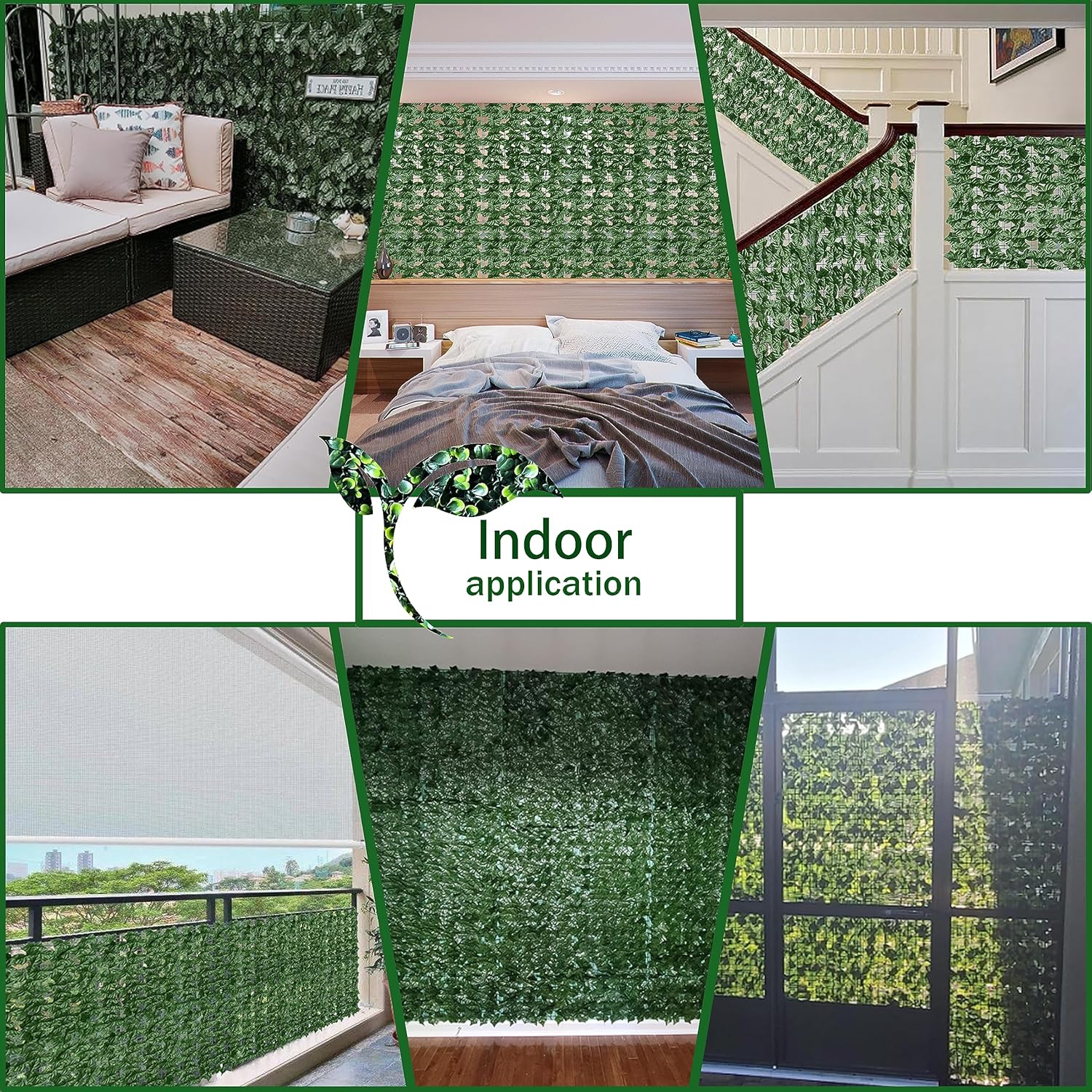 Thumbnail 3 de ODTORY 6ft x 50ft Artificial Fence Privacy Screen with UV-Proof Faux Ivy, 228 Panels