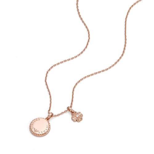Detalle 2 de Emporio Armani Collier pour femmes en laiton avec fermoir mousqueton en ton or rose – Or rose foncé