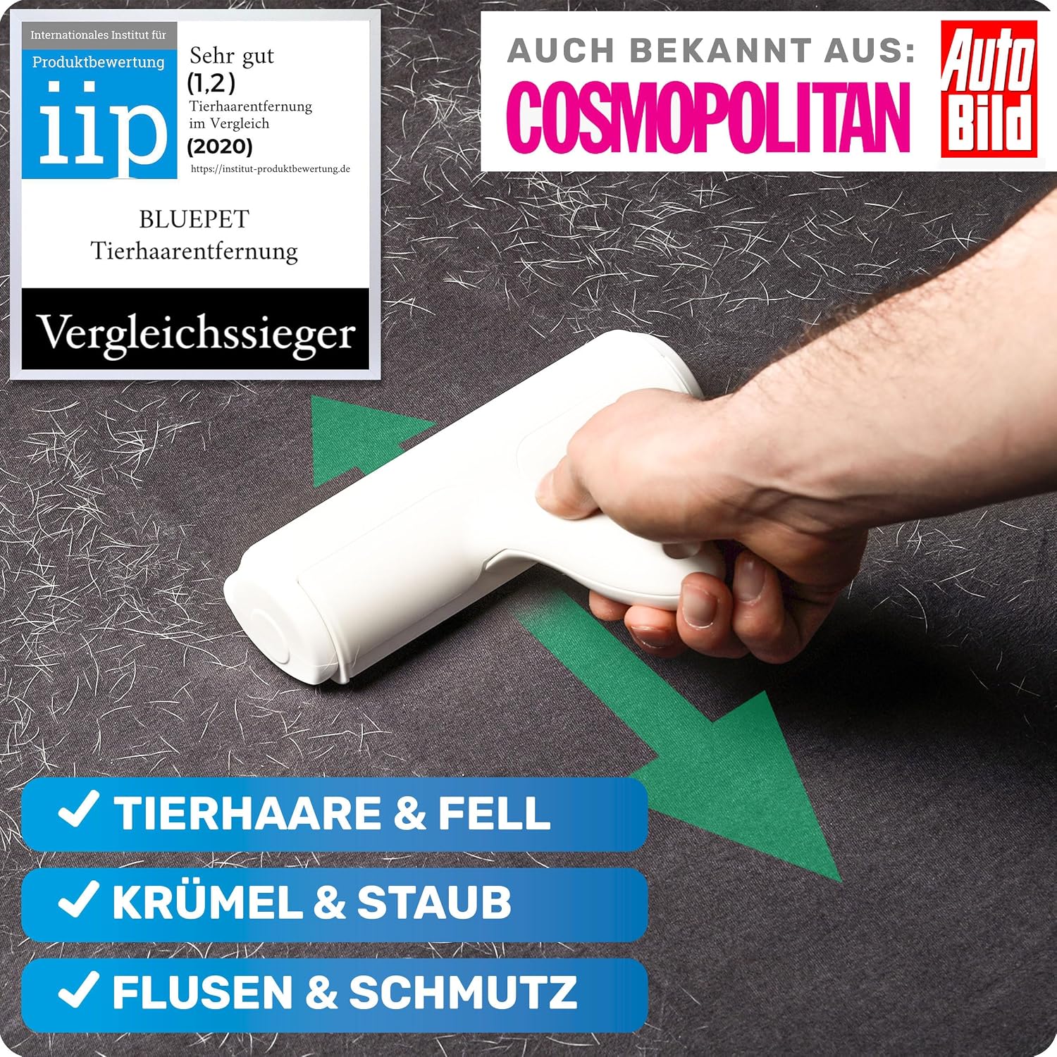 Detalle 2 de BluePet Tierhaarentferner + Mini Fusselrolle 1 Stück 🐾