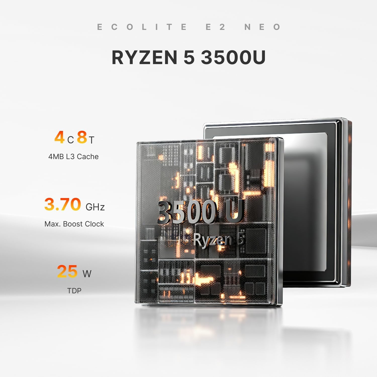 Thumbnail 2 de BOSGAME E2 Mini PC with Ryzen 5 3500U — 16GB RAM, 512GB NVMe, 4K Triple Display