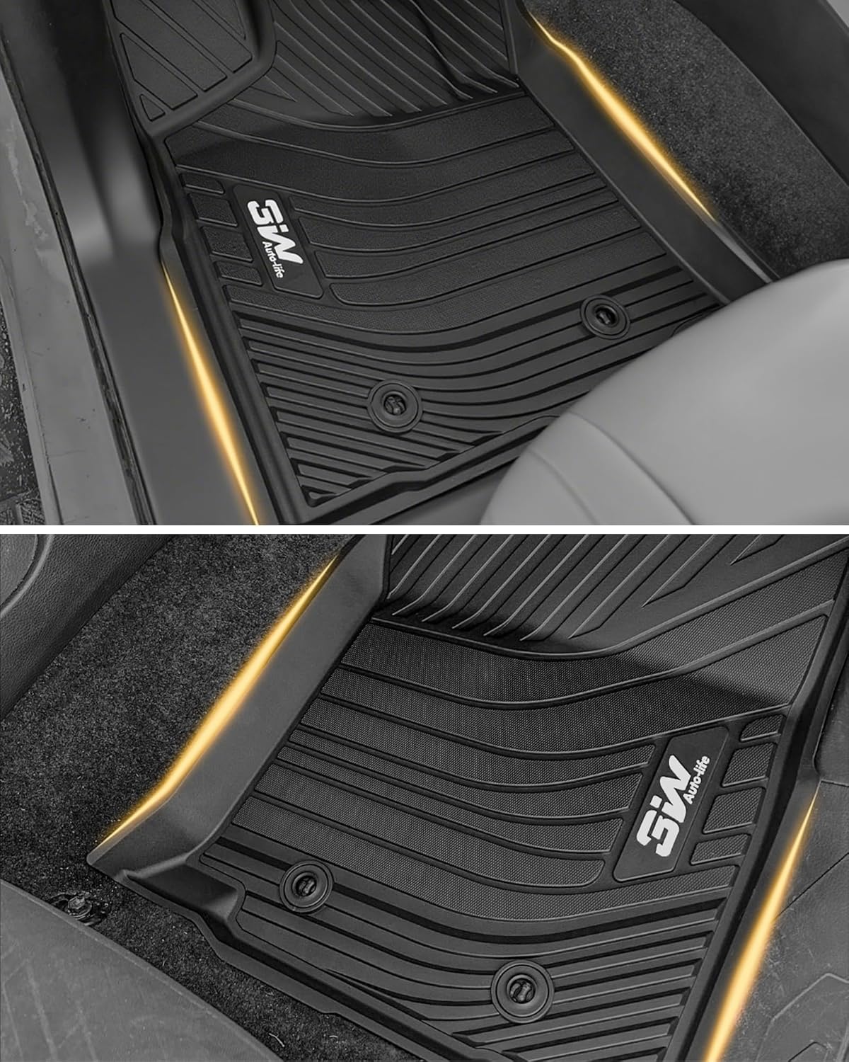 Thumbnail 2 de 3W Floor Mats for 2020–2026 Toyota Corolla Sedan: Custom-Fit All-Weather Floor Liners