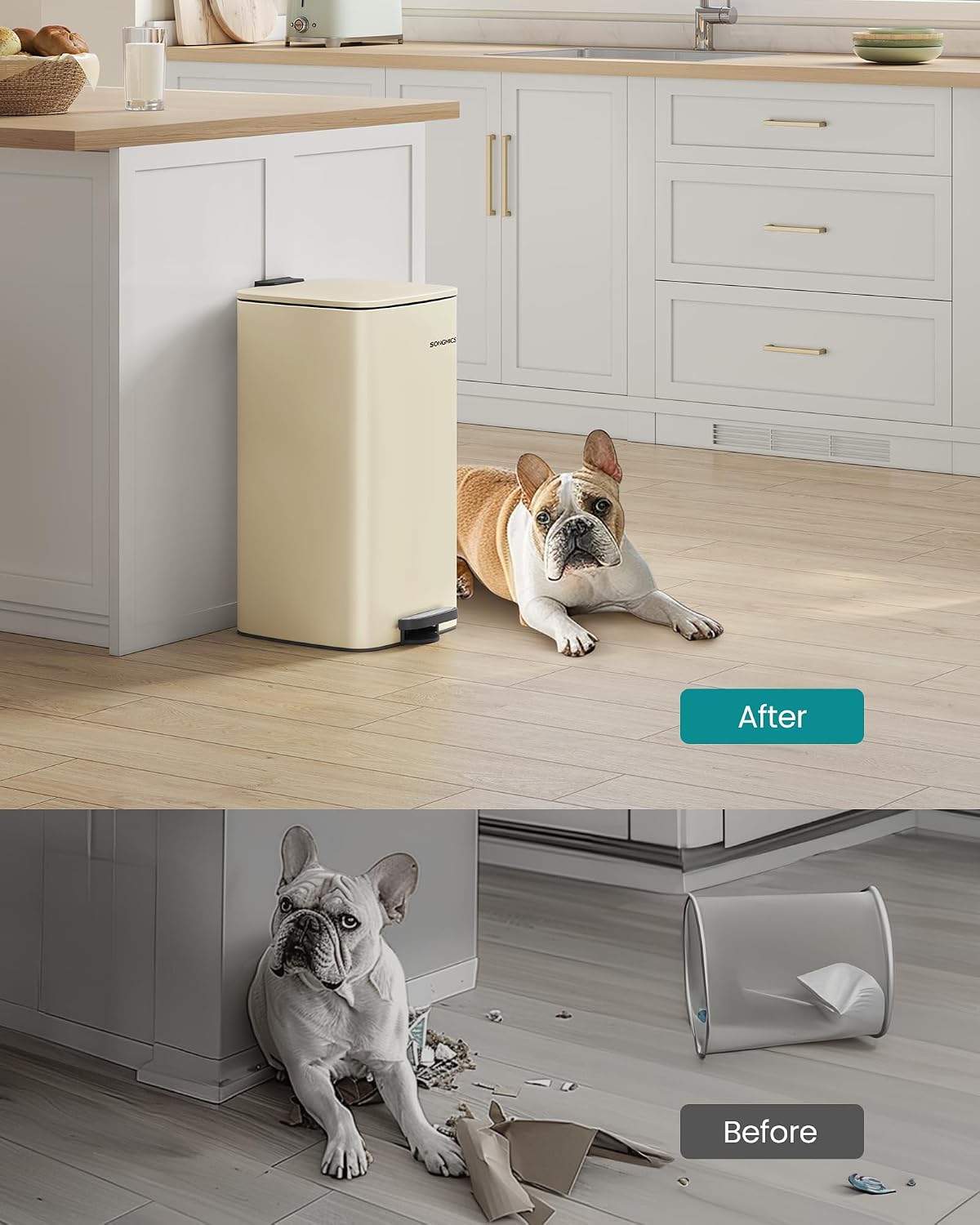 Detalle de SONGMICS LTB593A02 30 L kitchen bin
