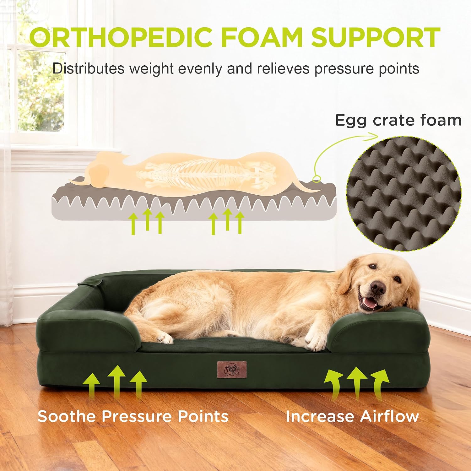 Detalle 2 de Song Puppy Orthopedic Dog Bed, 36 x 27 Inch