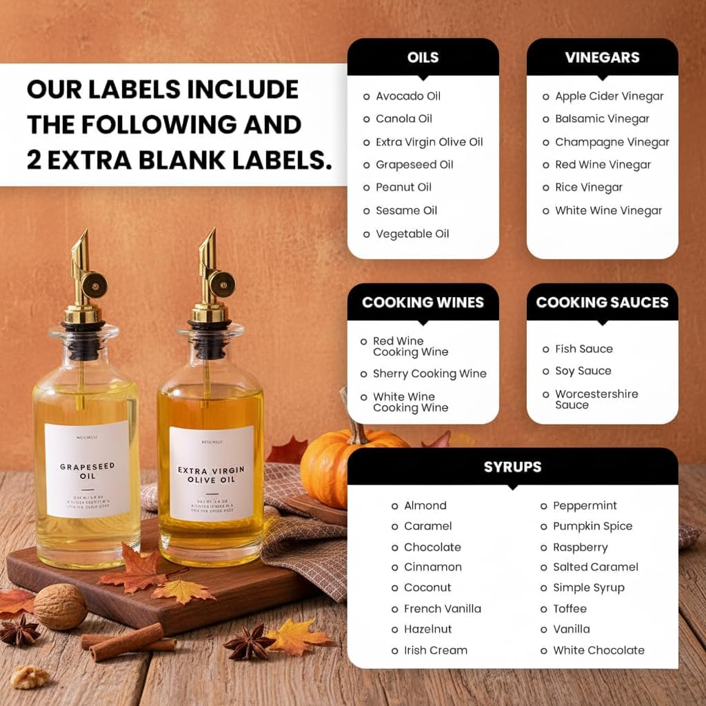 Thumbnail 5 de Molimoli Premium Olive Oil Dispenser Bottles (Set of 2) with Pourer – Glass Dispenser for Kitchen, 350ml each