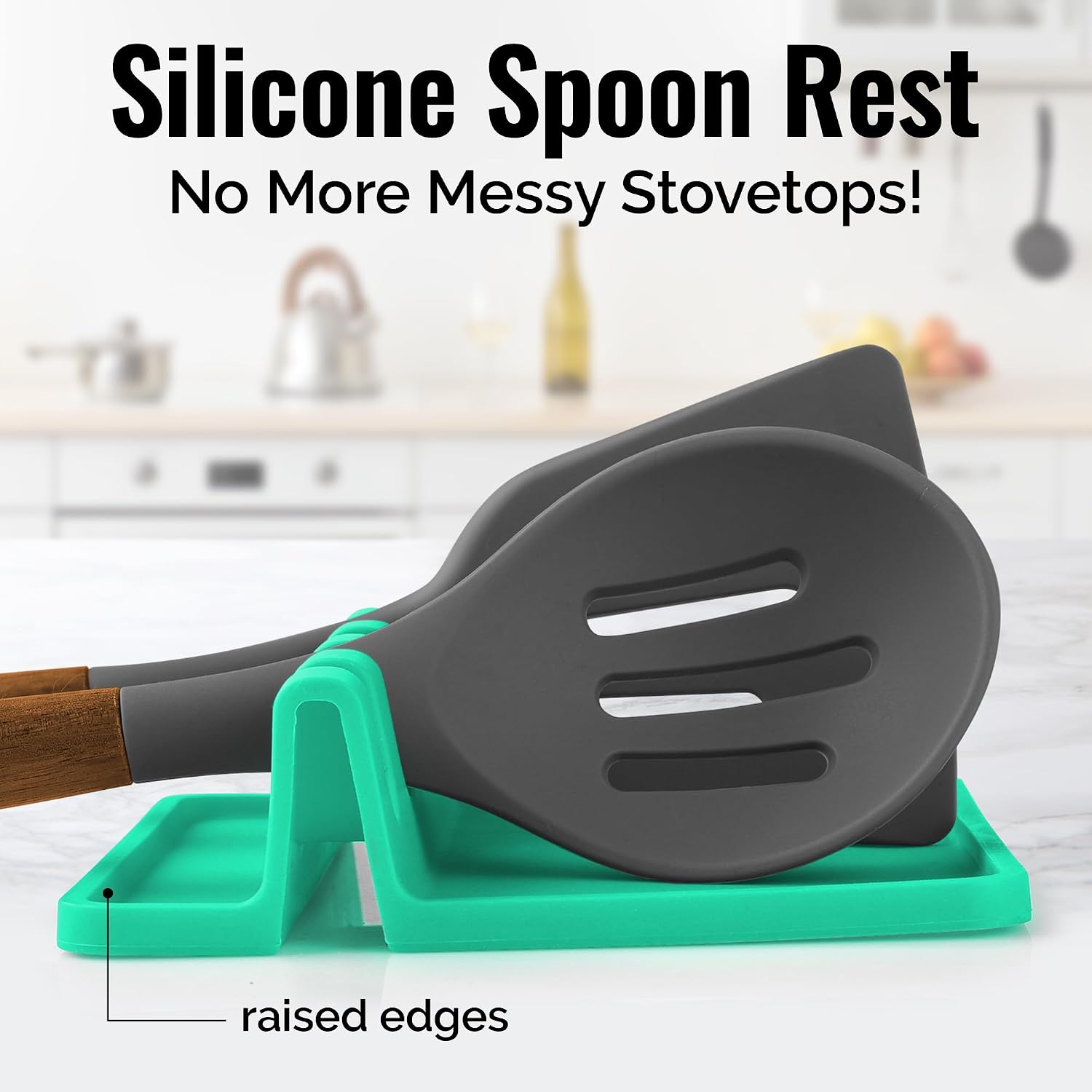 Thumbnail 1 de Zulay Kitchen Silicone Spoon Rest, Green