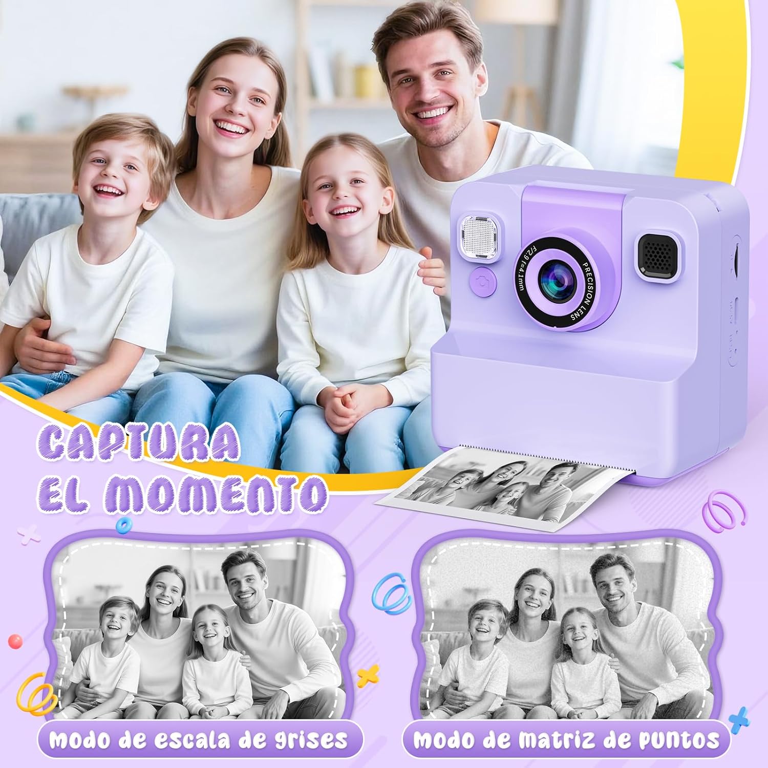 Thumbnail 1 de Cámara instantánea infantil 1080P 2,4" 32GB