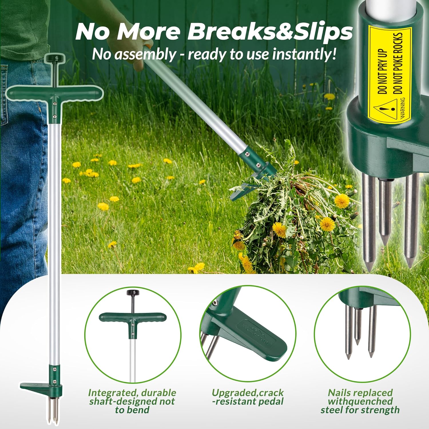 Detalle de Walensee Weed Puller stand-up weeder with 3 claws and long handle