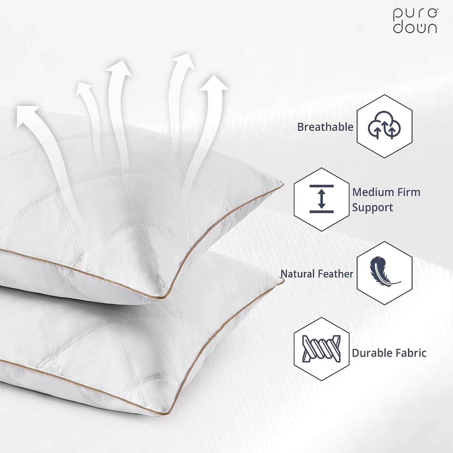 Detalle 2 de puredown Goose Feather and Down Pillow, King Size