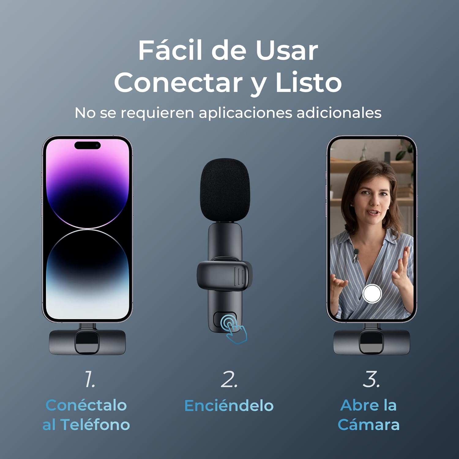 Detalle 2 de YRF Micrófono Inalámbrico de Solapa para iPhone y Android 🎙