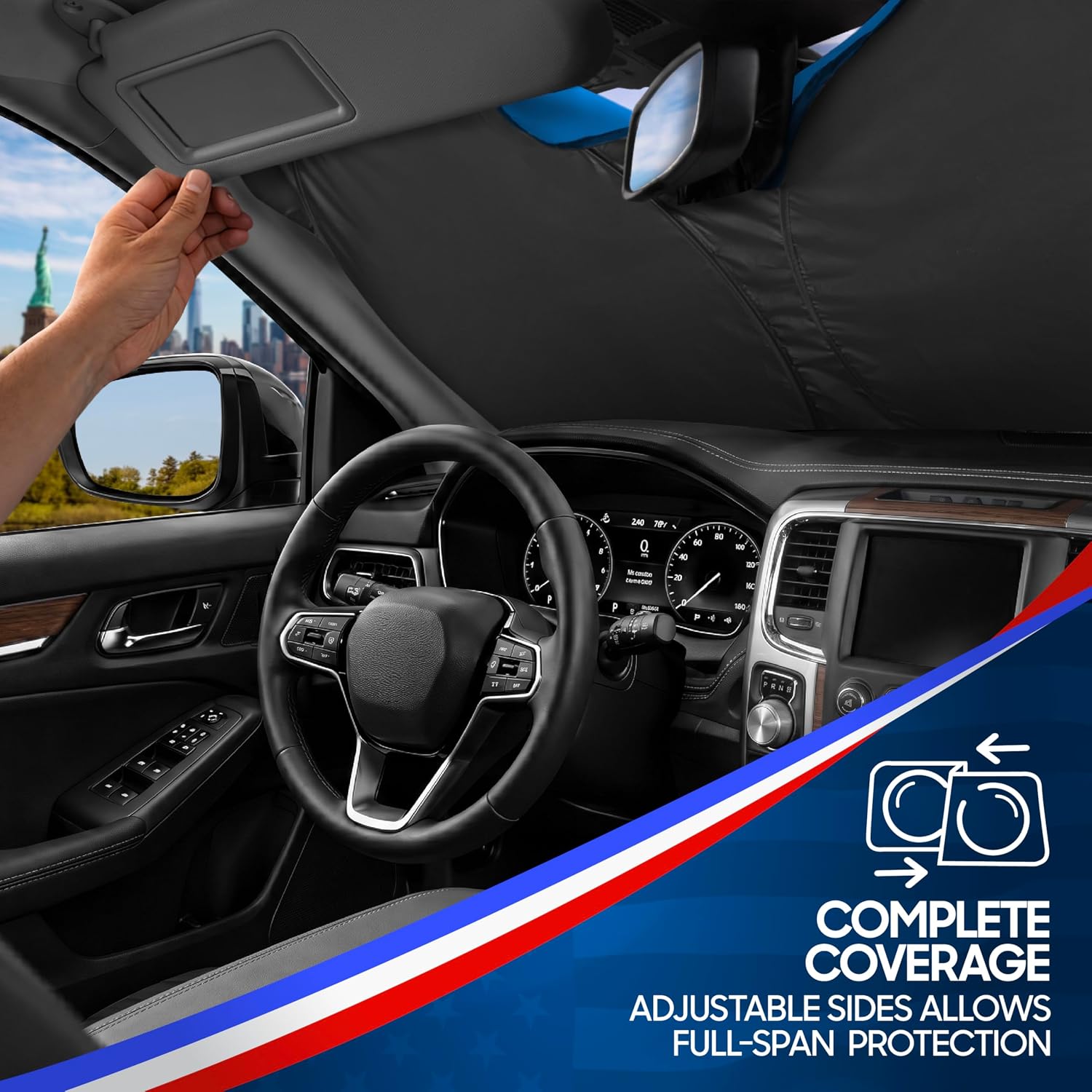 Detalle de MotorBox Car Windshield Sun Shade America 250