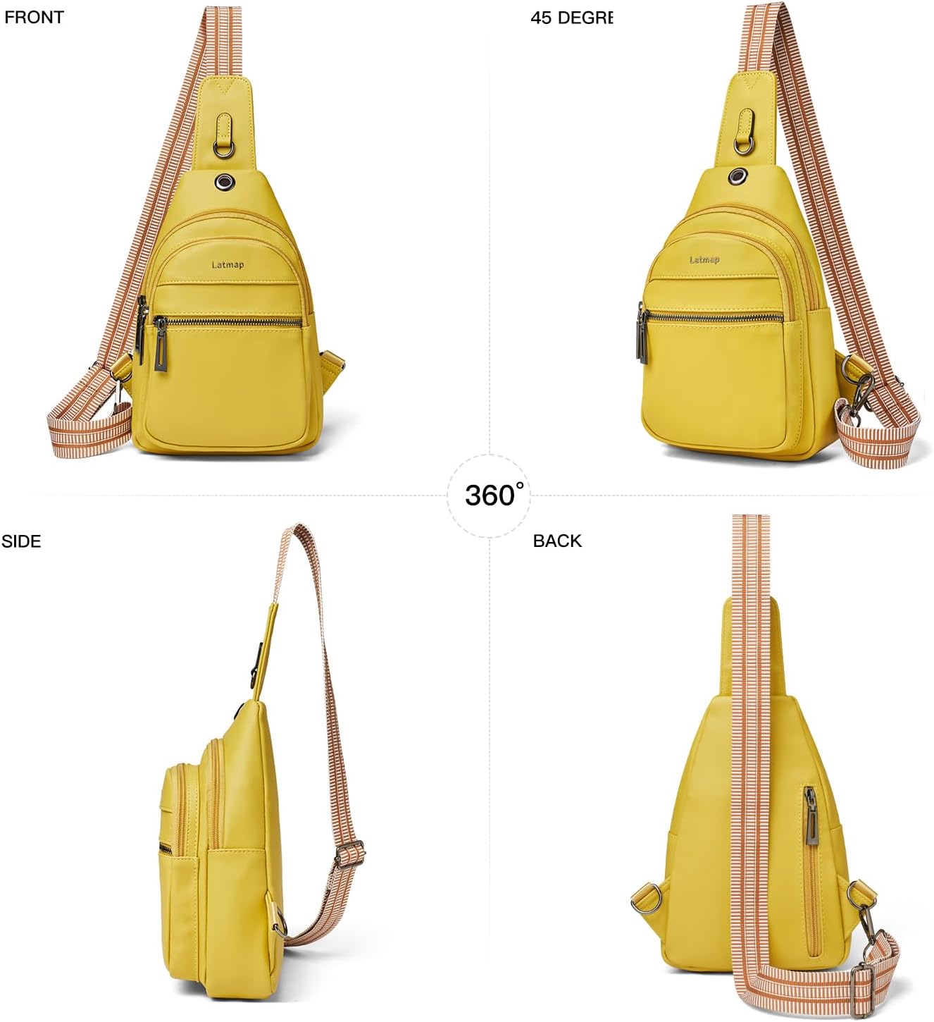 Detalle 2 de LATMAP 7L Damen Bauchtasche Sling Bag – vielseitige Crossbody mit 7 Litern
