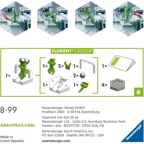 Detalle 2 de Ravensburger Gravitrax Scoop — circuito de 6 piezas para niños