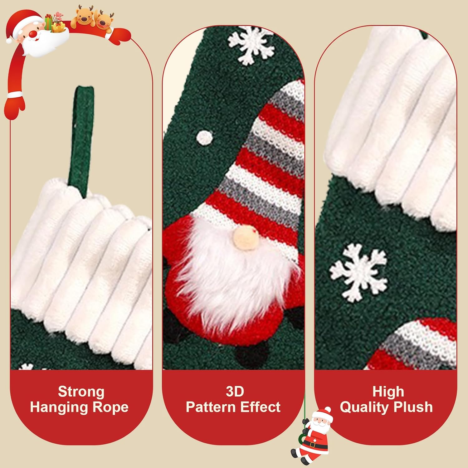 Detalle de SEDEX Set of 2 17.3" Christmas Stockings ๐