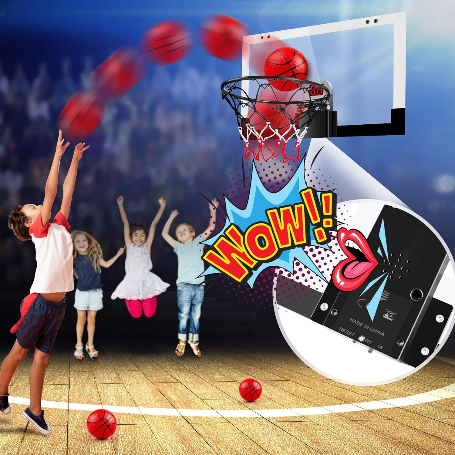 Detalle 2 de TREYWELL Indoor Mini Basketball Hoop with Scoreboard