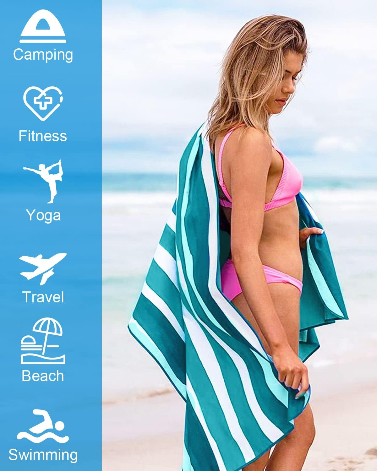 Thumbnail 1 de Victoper Microfiber Beach Towel 200 × 90 cm – Quick Dry, Sand-Free and Lightweight