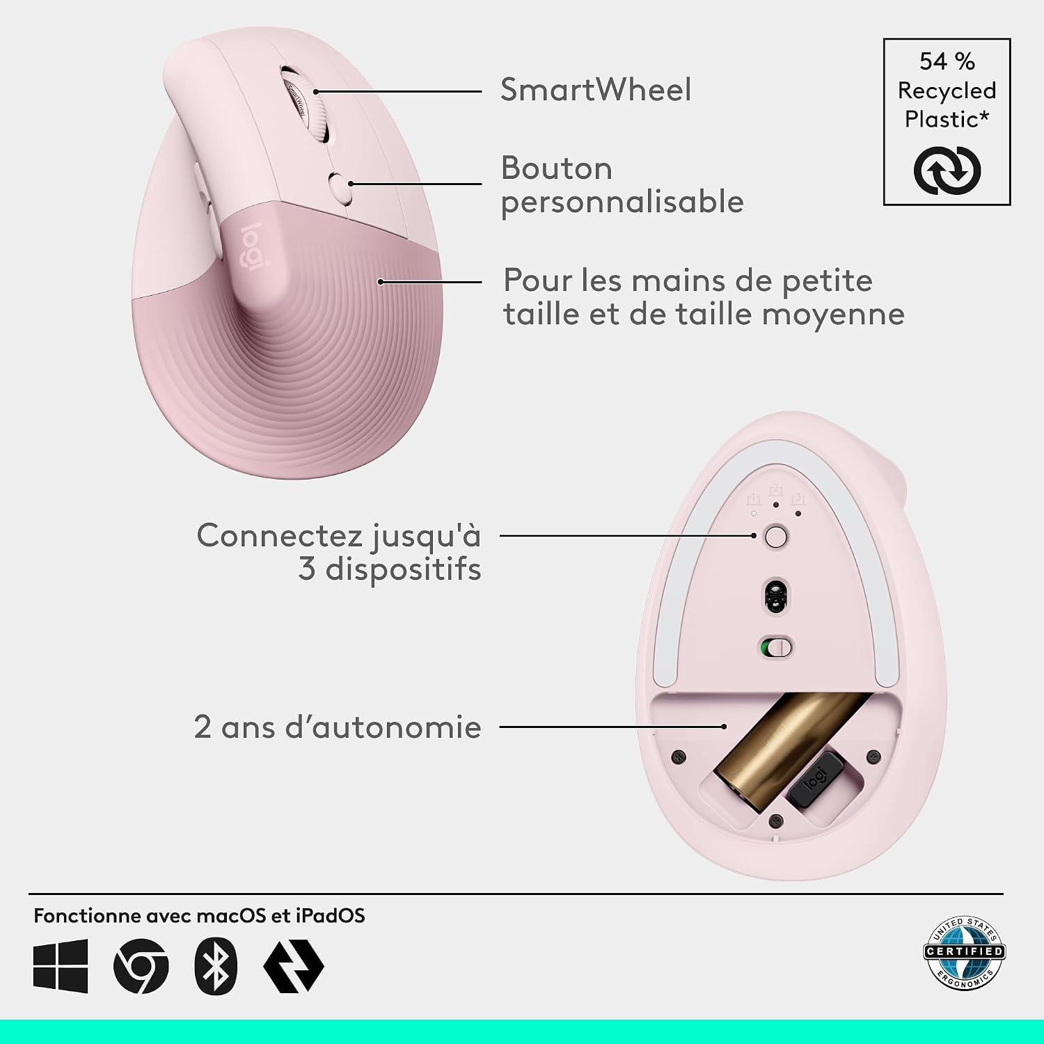 Thumbnail 6 de Logitech Lift souris ergonomique 57° 🖱