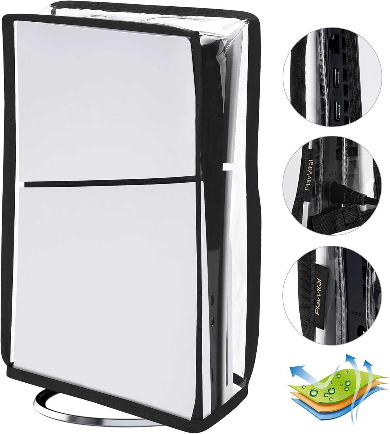 Detalle de PlayVital PS5 Slim Vertical Dust Cover