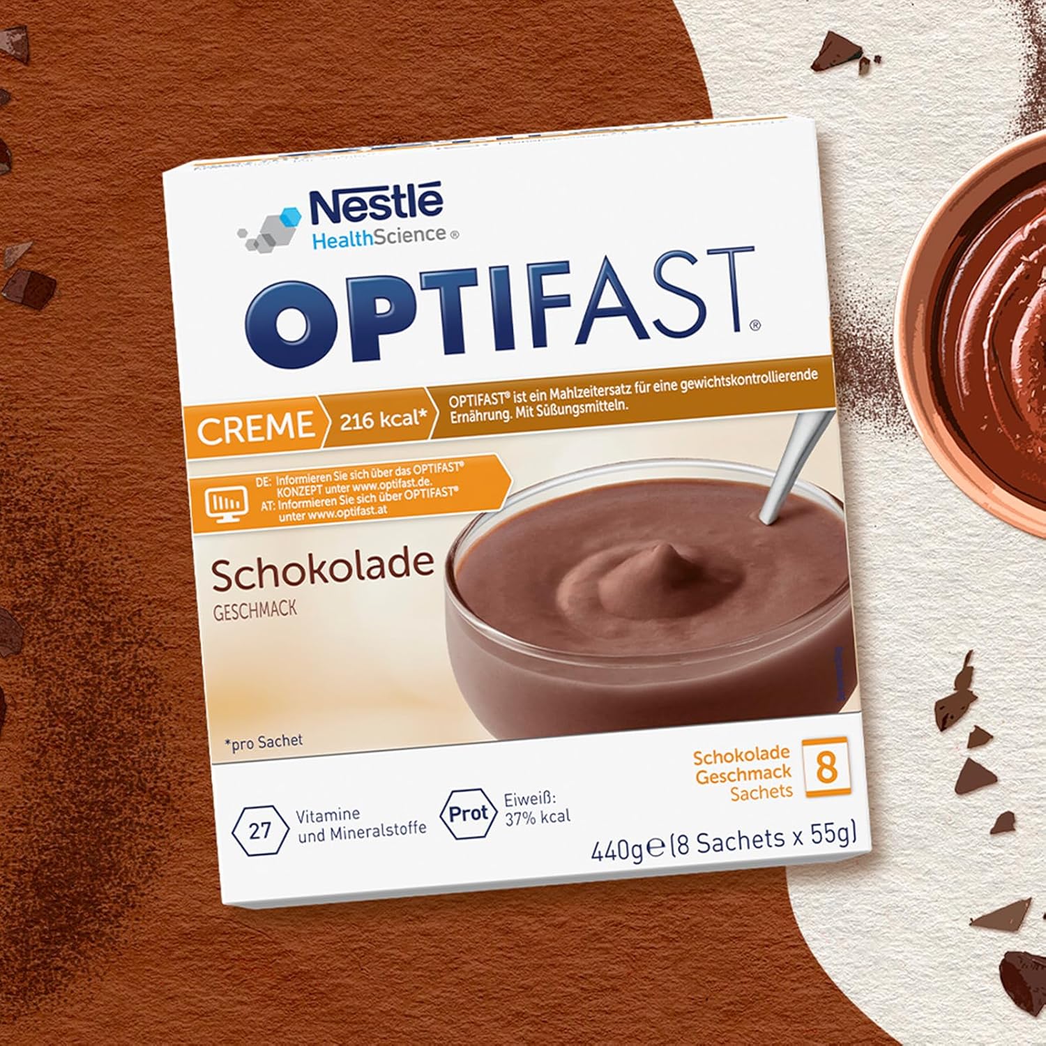 Thumbnail 6 de OPTIFAST Diät Creme Schokolade (8 x 55 g) – eiweißreicher Mahlzeitenersatz zum Abnehmen