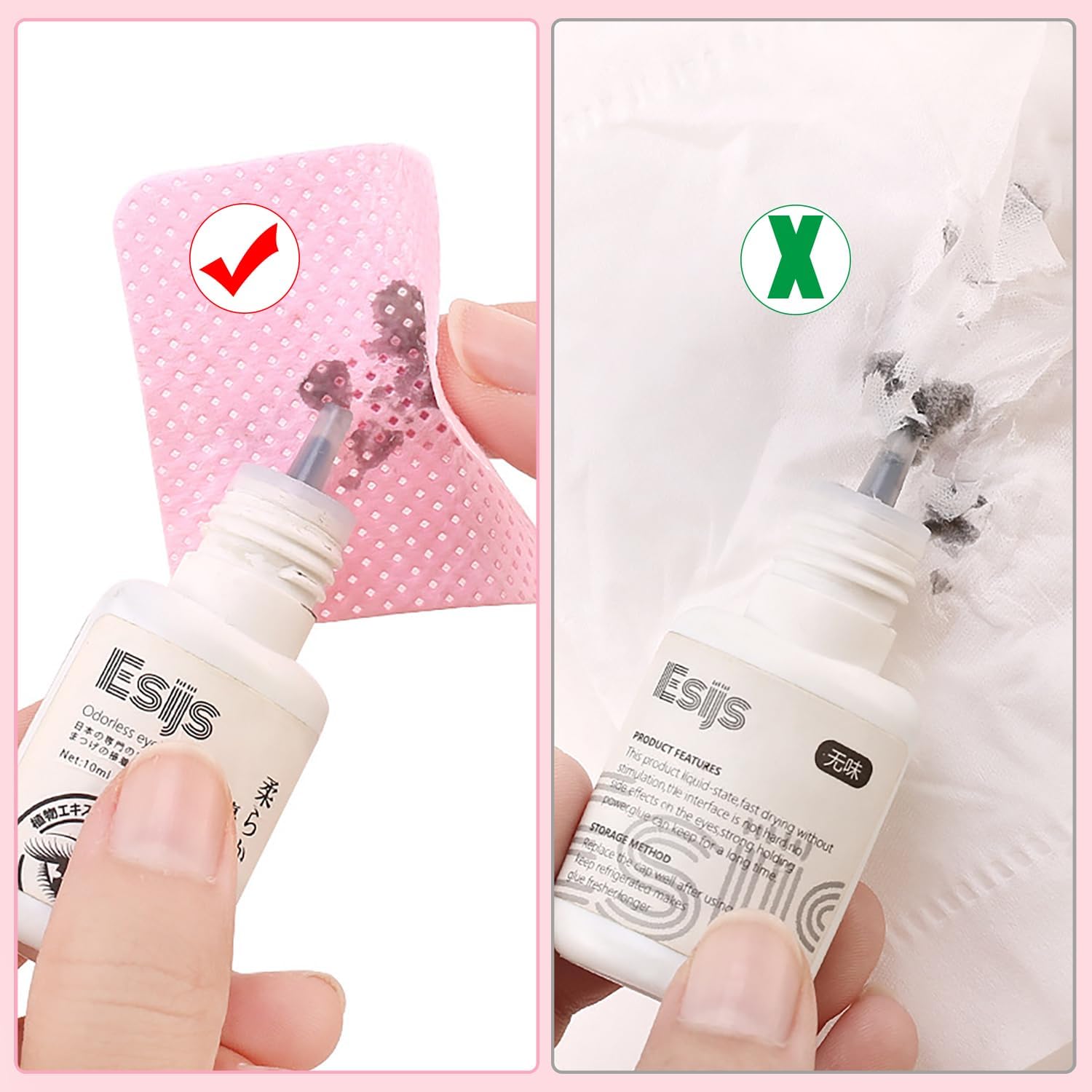 Detalle de xiluuyou 800 Pcs Lint Free Wipes for Nails – Pink