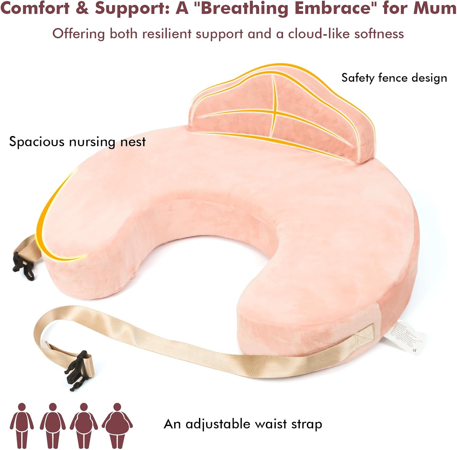 Thumbnail 2 de YGJT Nursing Pillow: Memory Foam Breastfeeding Support with Adjustable Waist Strap