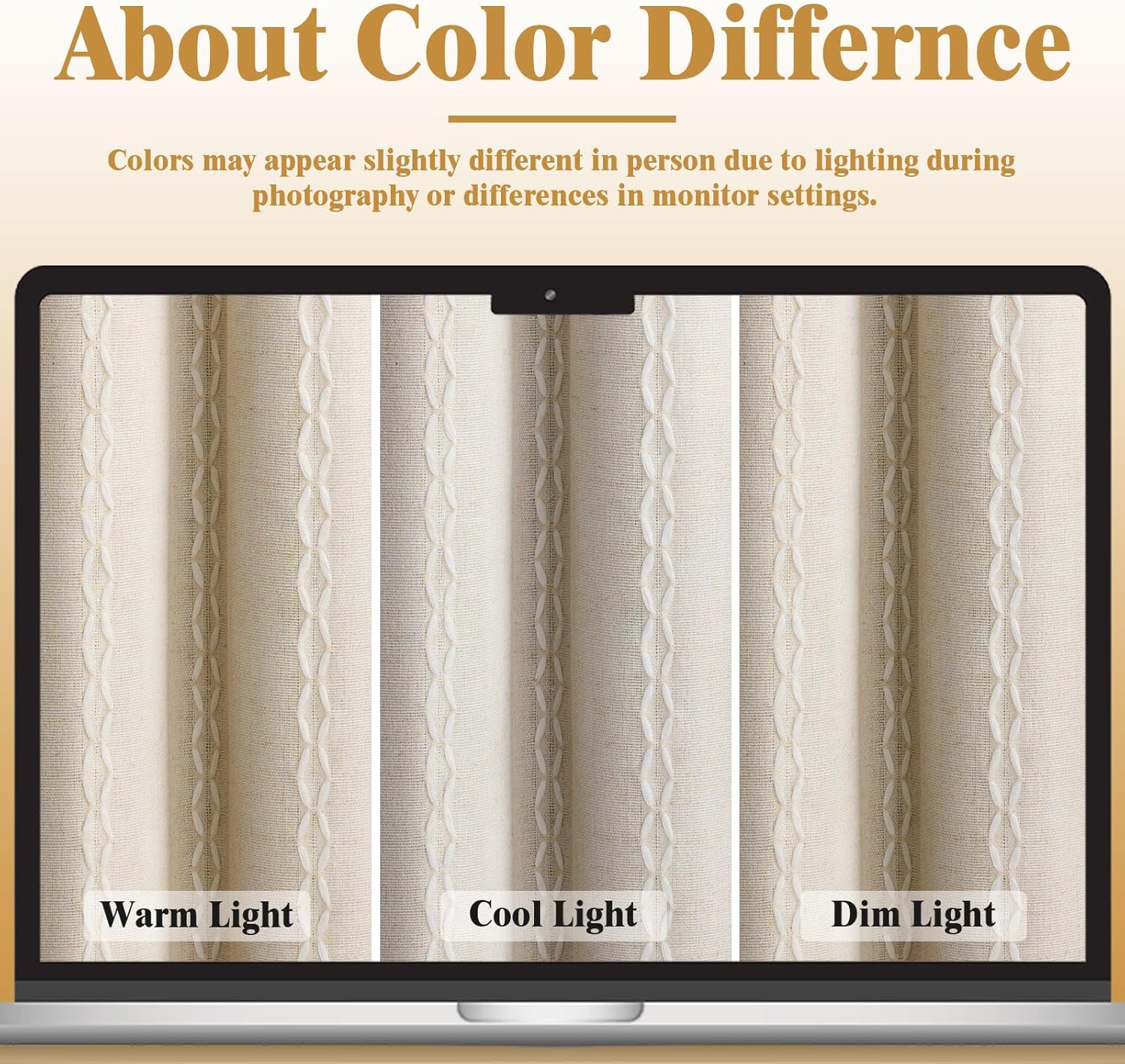 Thumbnail 4 de XOGUIBO Boho Blackout Curtains (2 Panels, 84 Inch) Beige Linen Texture with Tassels