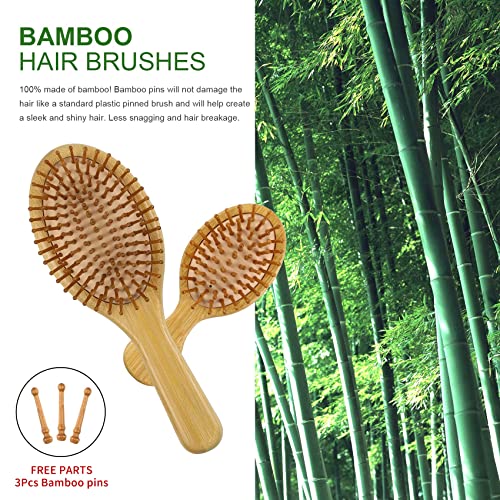 Detalle de MRD Hair Brush Set: Bamboo Paddle Detangling 🪮