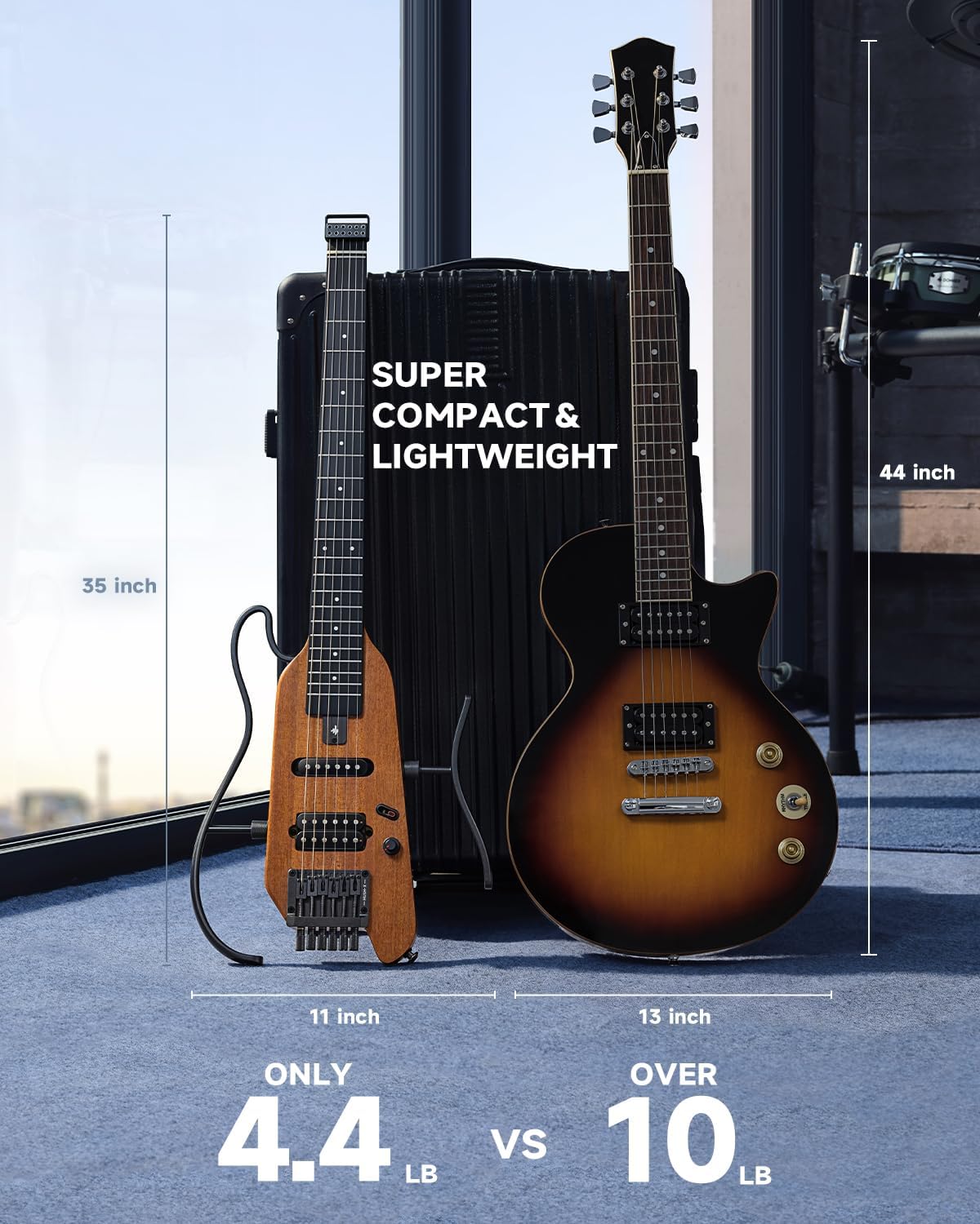 Detalle 2 de Donner Headless Electric Guitar HUSH X