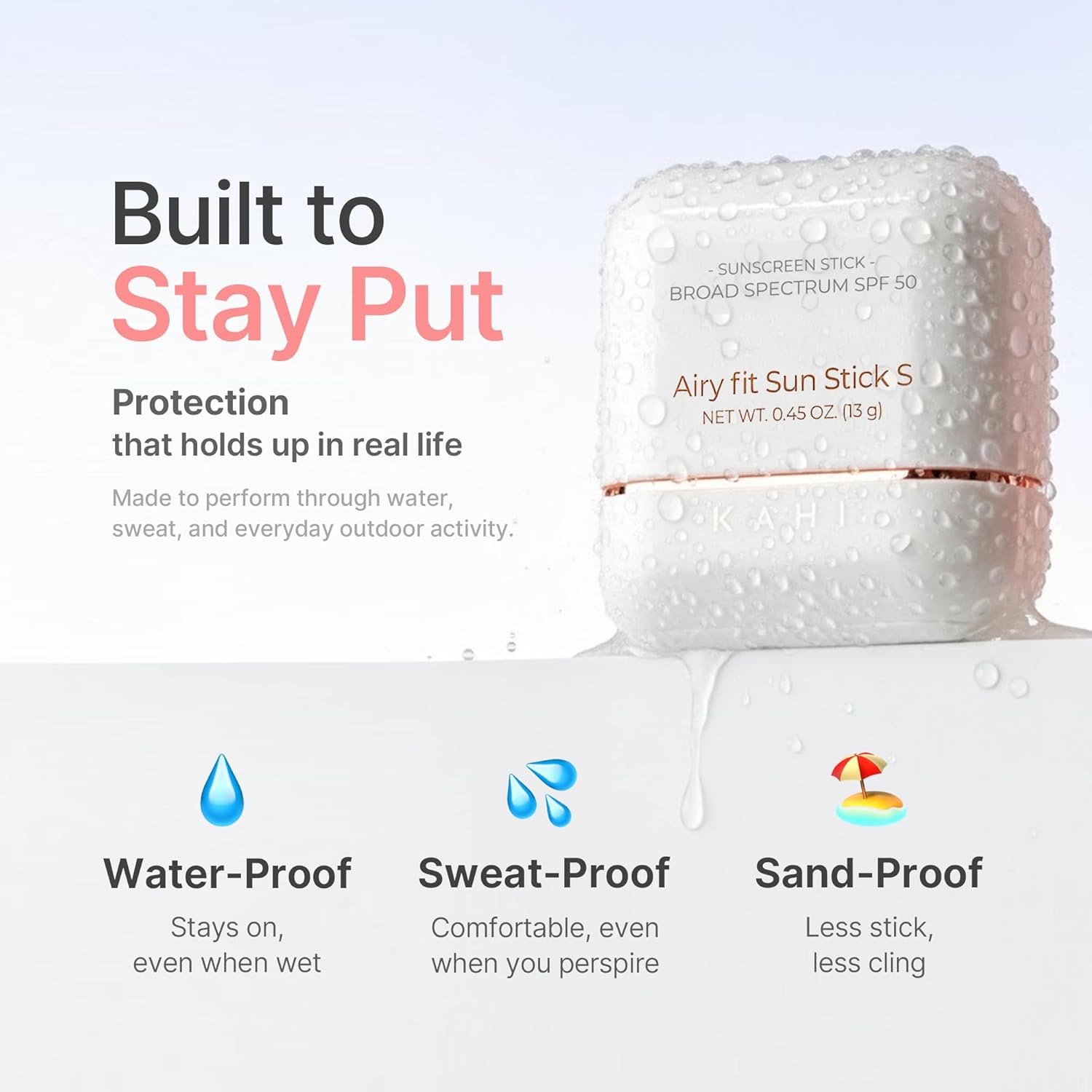 Thumbnail 3 de KAHI Airy Fit Sun Stick S SPF 50+ Triple-Functional Face Sunscreen Stick (Broad Spectrum)