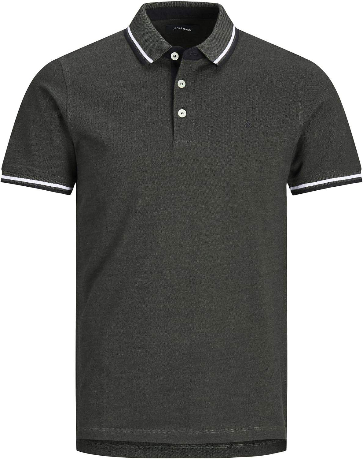 Detalle de Polo uni Col Chemise JACK & JONES — tricot piqué classique