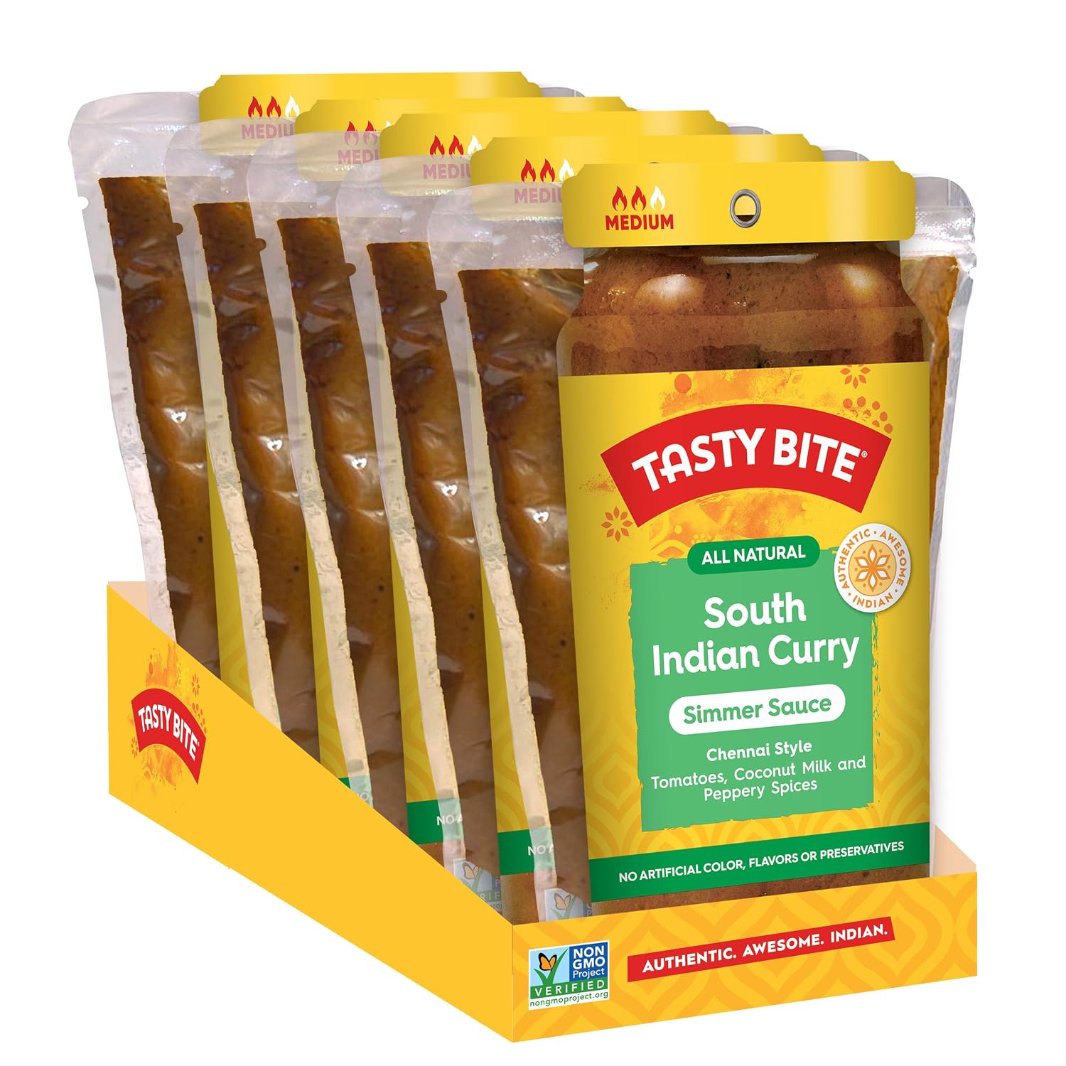 Detalle de Tasty Bite Chennai South Indian Curry Simmer Sauce, 7-Ounce 5-Pack