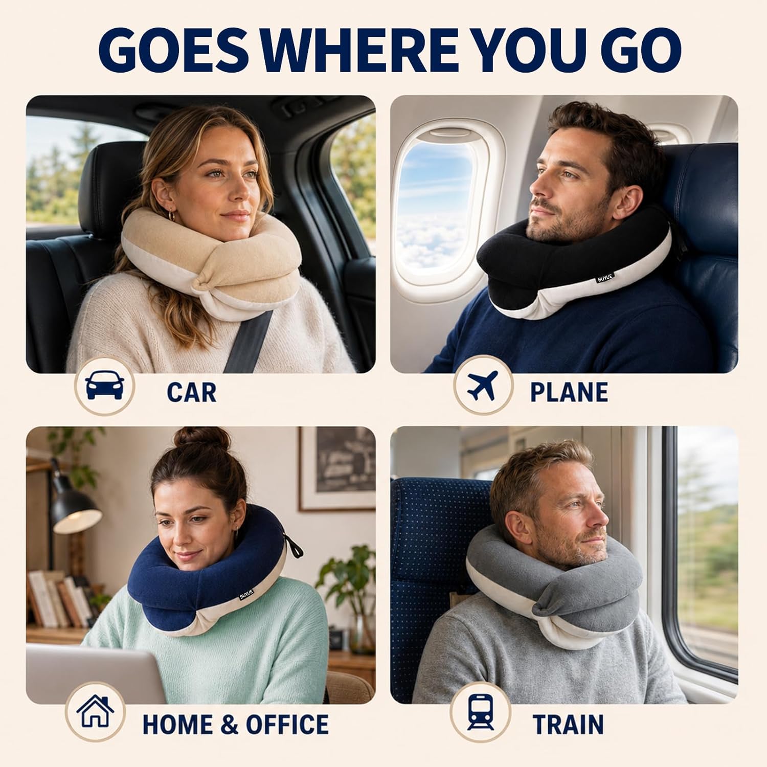 Thumbnail 5 de BUYUE Travel Neck Pillow 360° Support for Adults