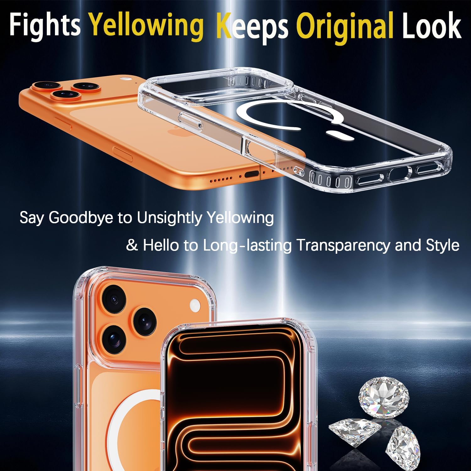 Detalle 2 de PinLiSheng iPhone 17 Pro Max Clear Magnetic Case