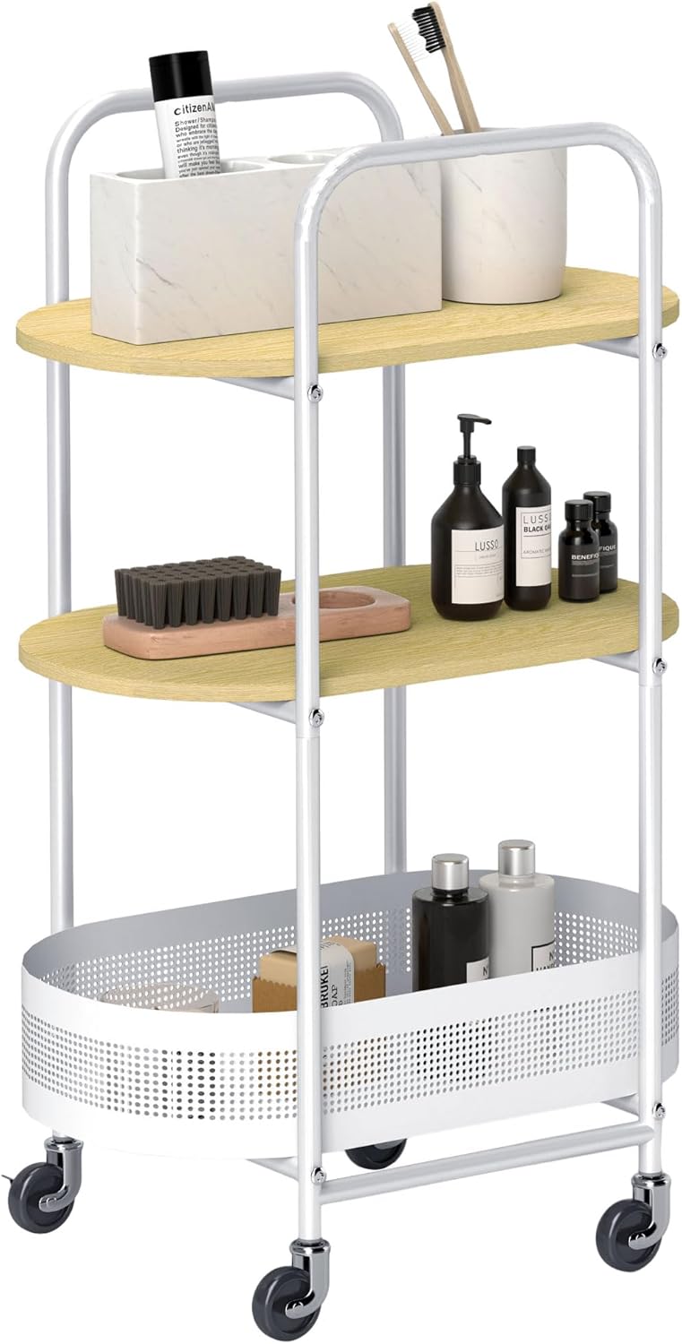 HOMCOM Carrito Auxiliar 49,5x32,5x82,5 cm