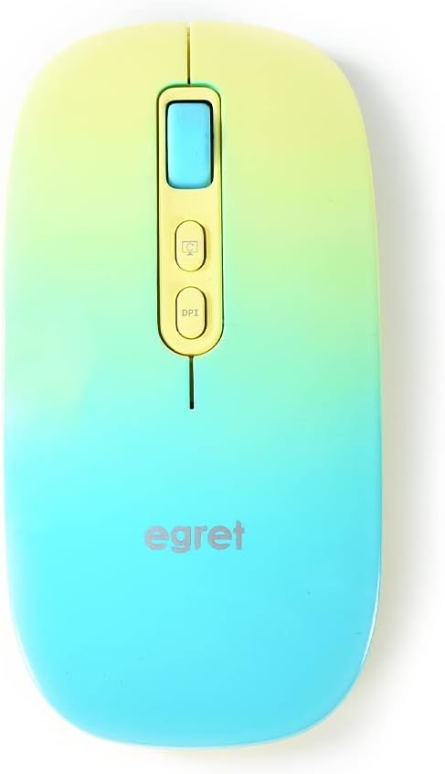 Detalle de egret PrettiE EM23-P3 ワイヤレスマウス 萌黄 3台切替・静音・3段階DPI