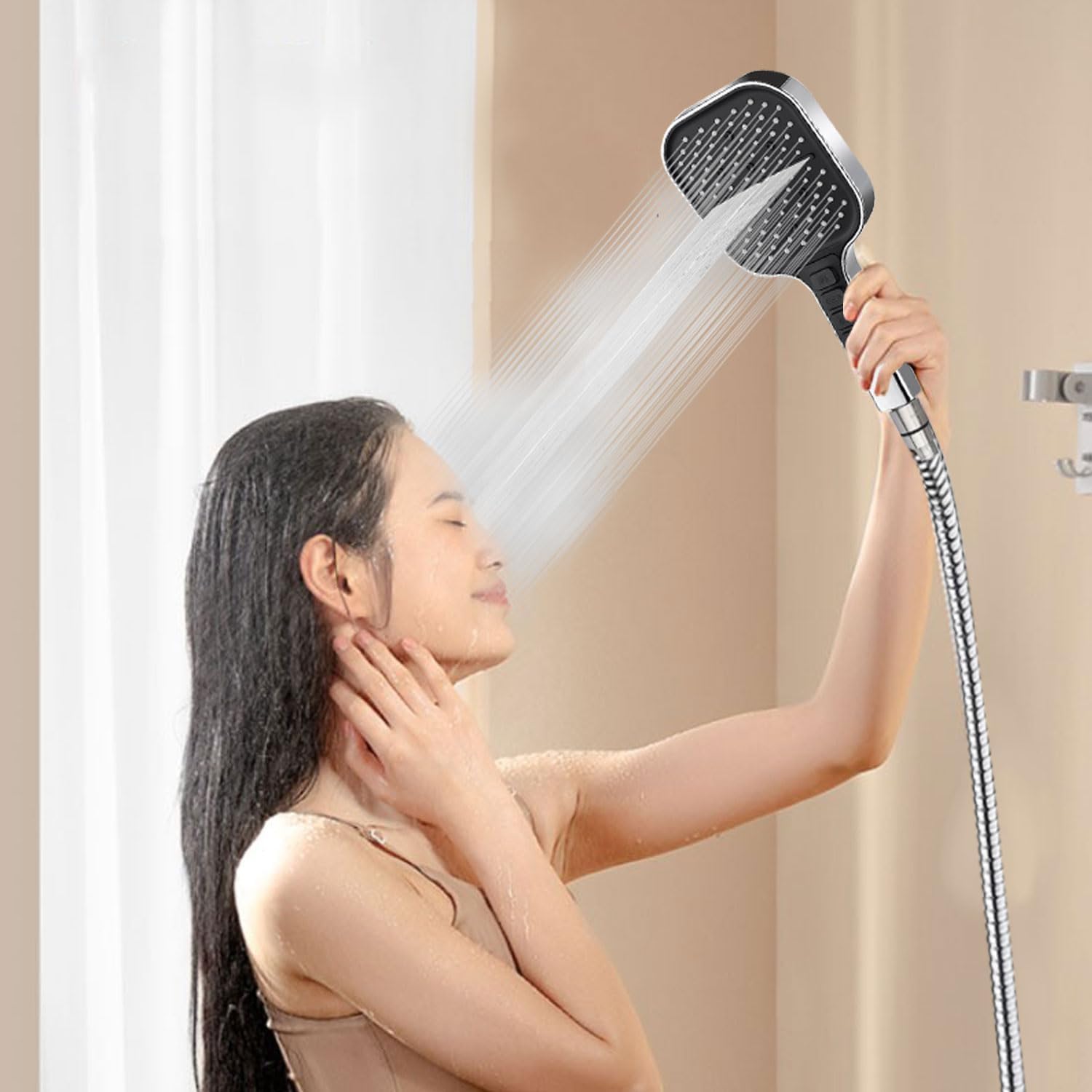 Thumbnail 6 de HOAENTSA square high-pressure shower head with 2m hose (7+1 modes)