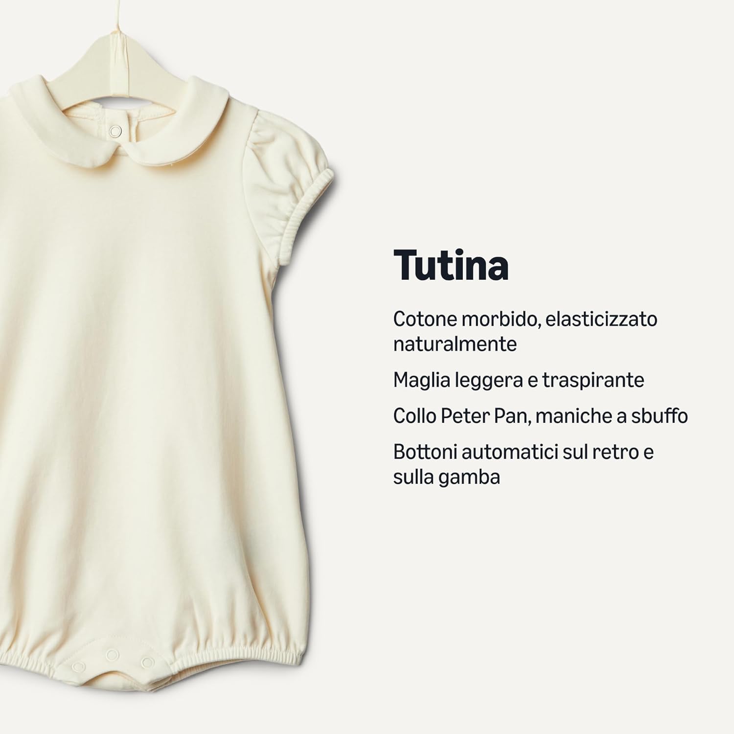 Thumbnail 1 de Amazon Essentials x Sofia Grainge Tutina a Maniche Corte in Cotone con Colletto Peter Pan Bimba 0-24, confezione da 2