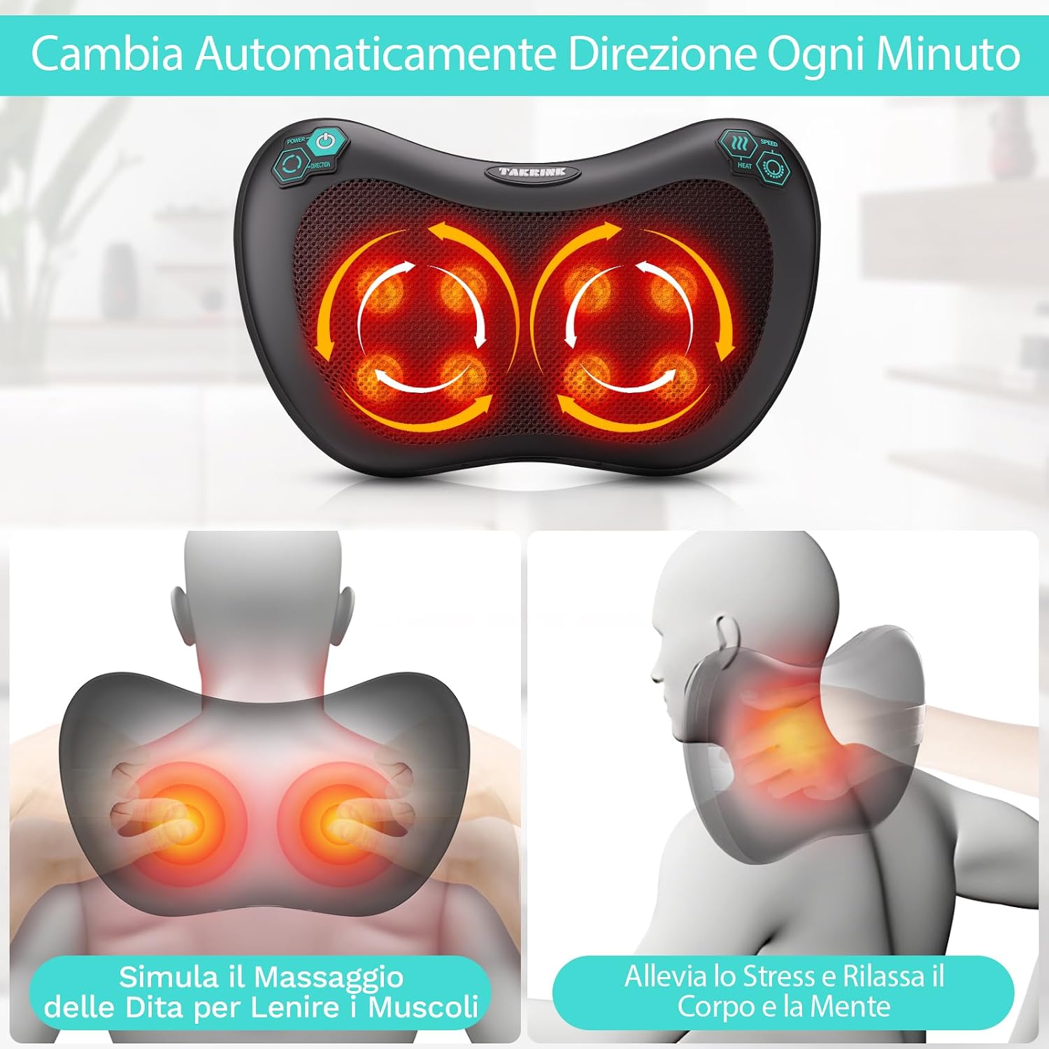 Detalle de TAKRINK Cuscino Massaggiatore 8 nodi 💆