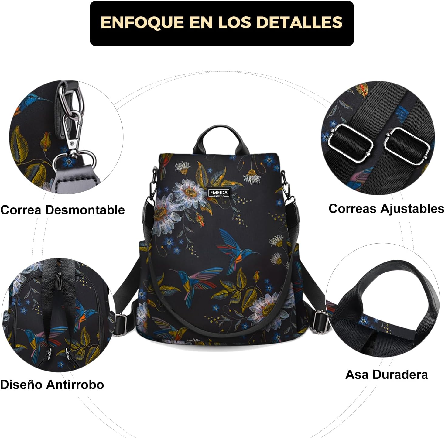 Thumbnail 4 de Fmeida Mochila Antirrobo Mujer 32x15x33 cm