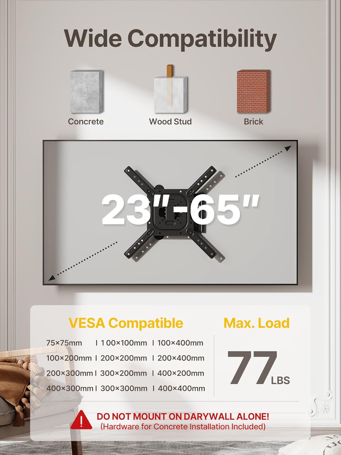 Detalle 2 de monTEK Full Motion TV Wall Mount 23–65"