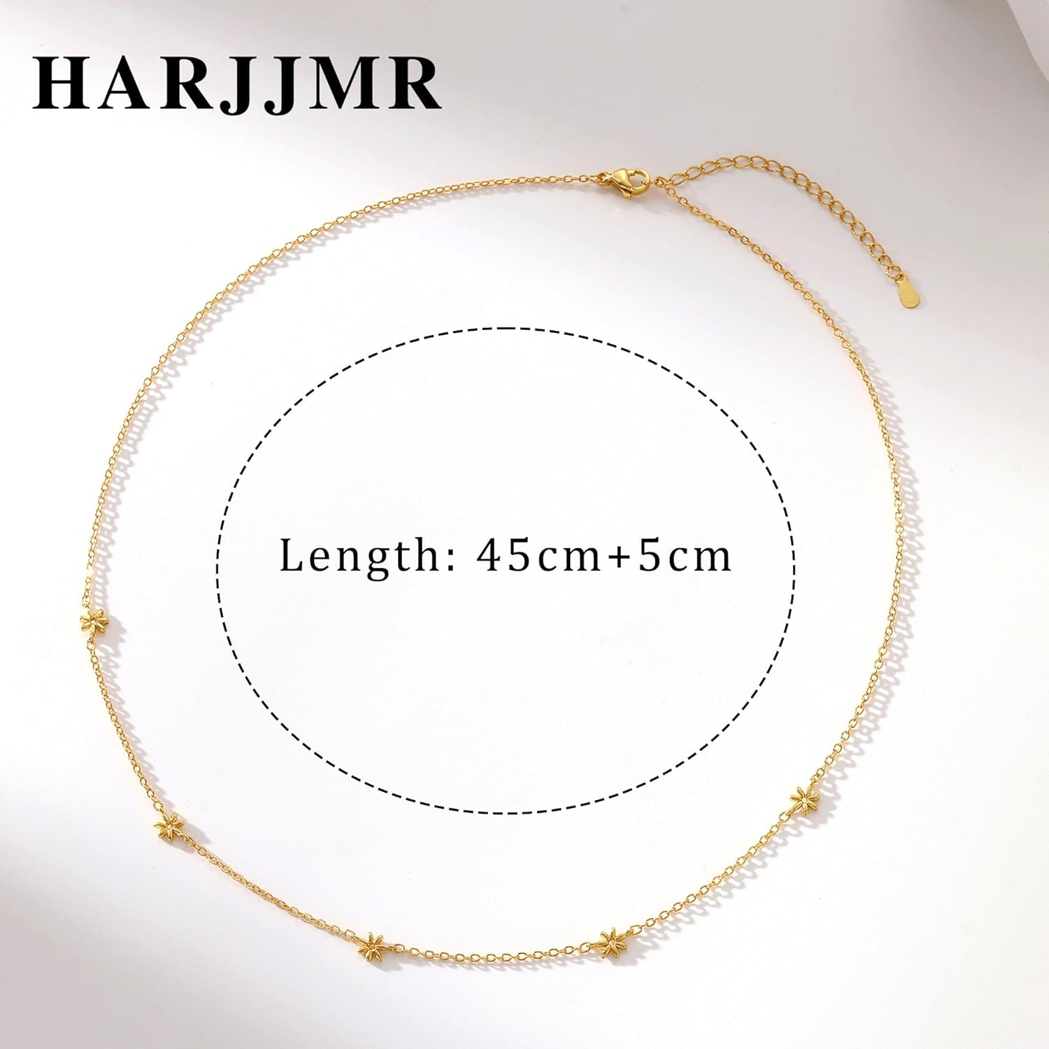 Thumbnail 4 de HARJJME Damen-Halskette (Gold/Silber 925, 14k vergoldet) mit Kleeblatt, Herz und Zirkonia – Choker-Look