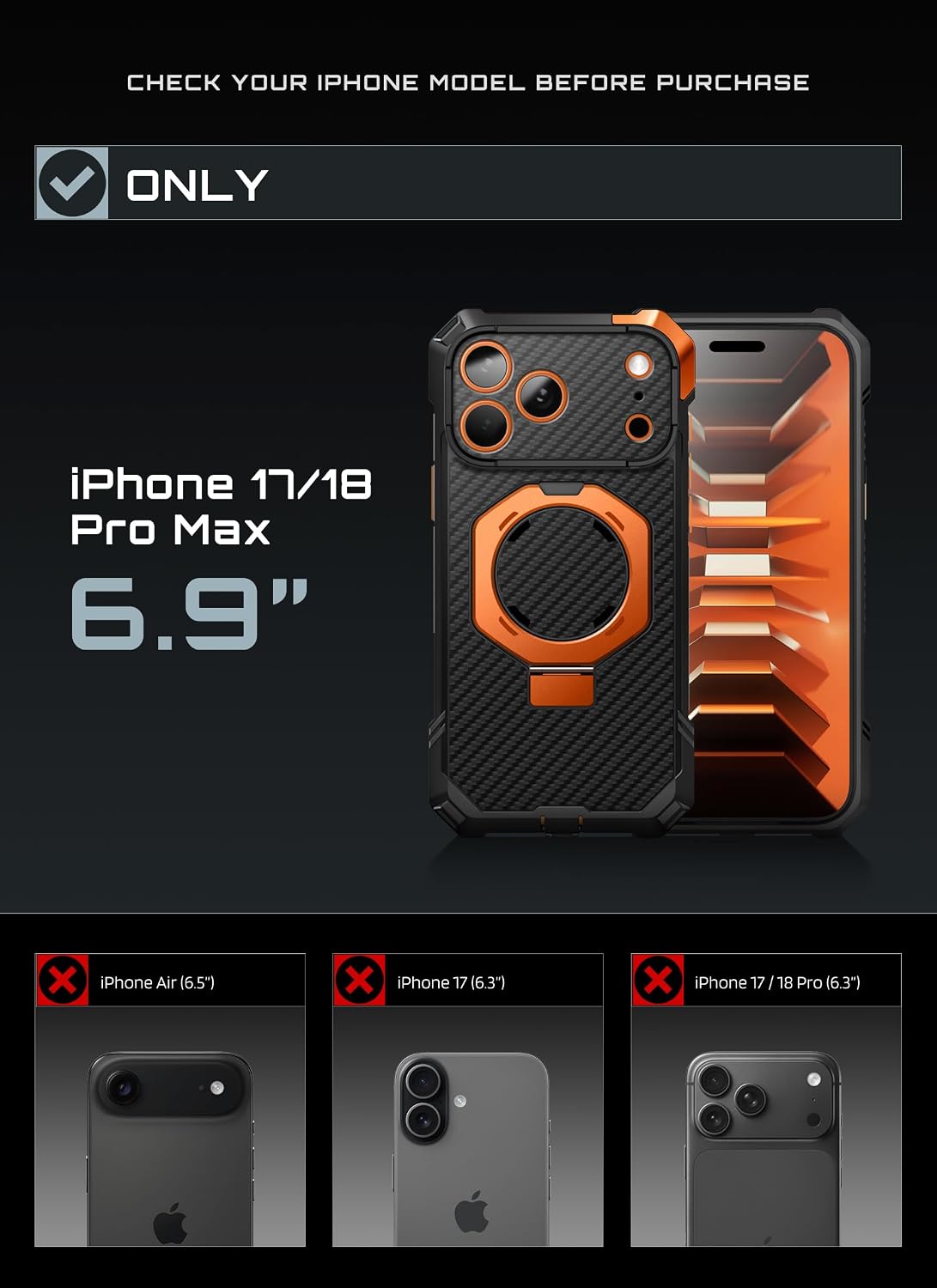 Detalle 2 de SUPCASE AramidOG iPhone 17 Pro Max Case 6.9"