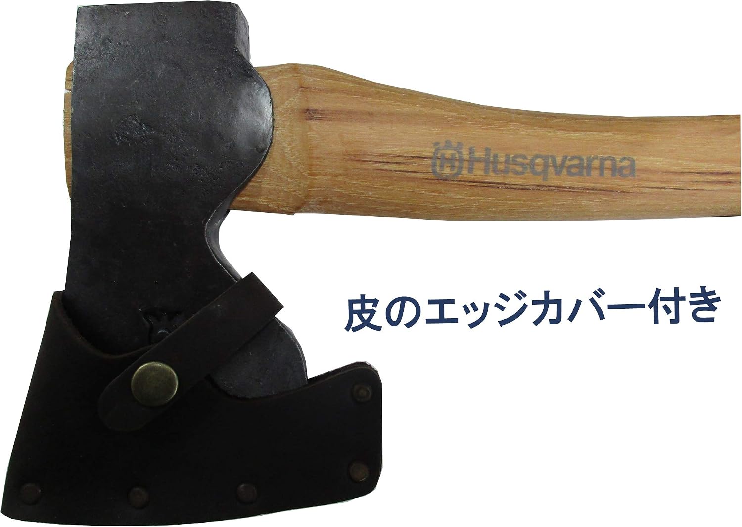 Detalle 2 de ハスクバーナ・ゼノア 576926501 大工斧 スウェーデン鋼製・ヒッコリー柄・カバー付き