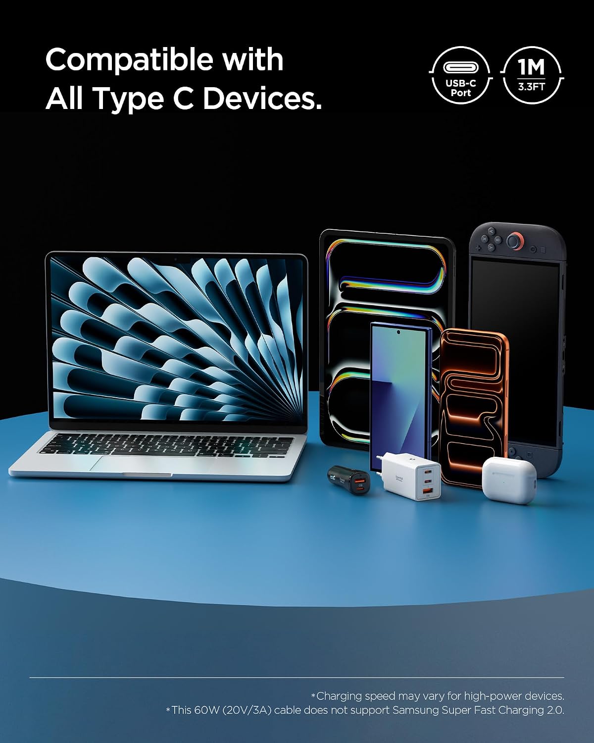 Thumbnail 6 de Spigen ArcWire Essential 60W USB-C auf USB-C Kabel – 1 m, Weiß