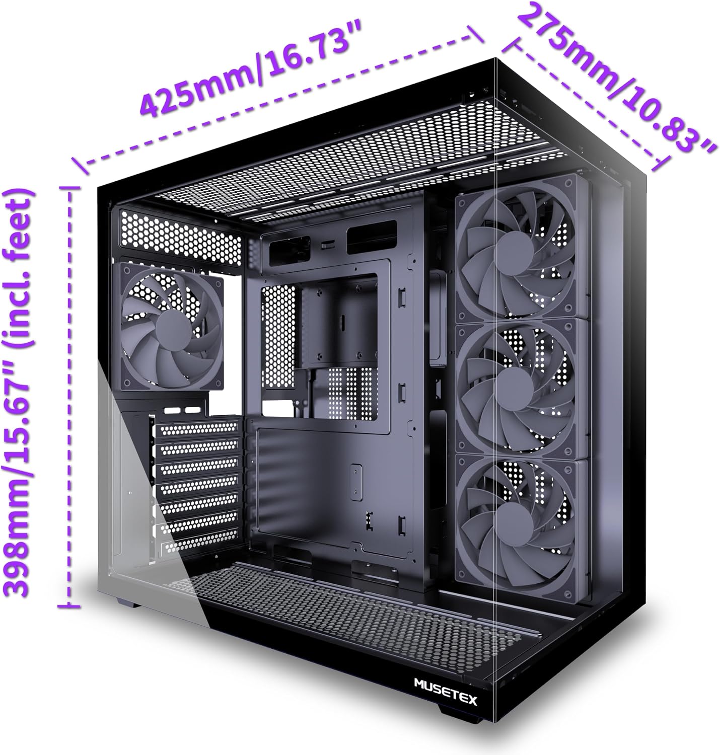Thumbnail 5 de MUSETEX Y6 ATX Mid Tower mit 4 Lüftern