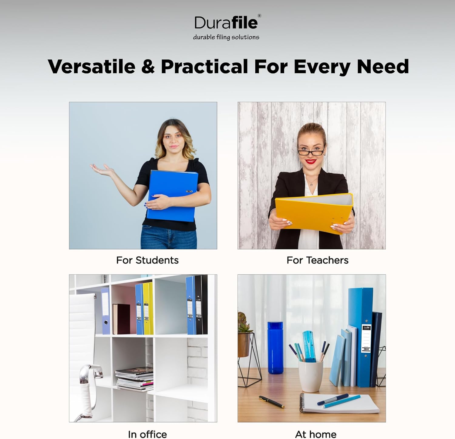 Thumbnail 6 de Durafile A4 Ring Binder Folder (Single File) – Black, heavy-duty cardboard with two rings
