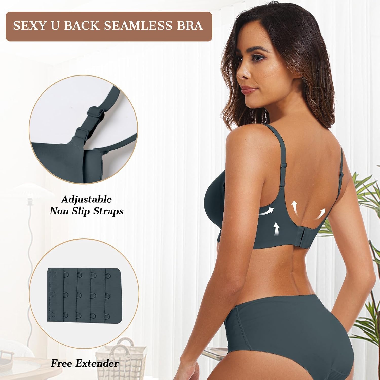 Detalle de OEAK Women’s Wireless Jelly Bra (No Underwire) — Comfortable Push-Up, Seamless T‑Shirt Lift Bralette