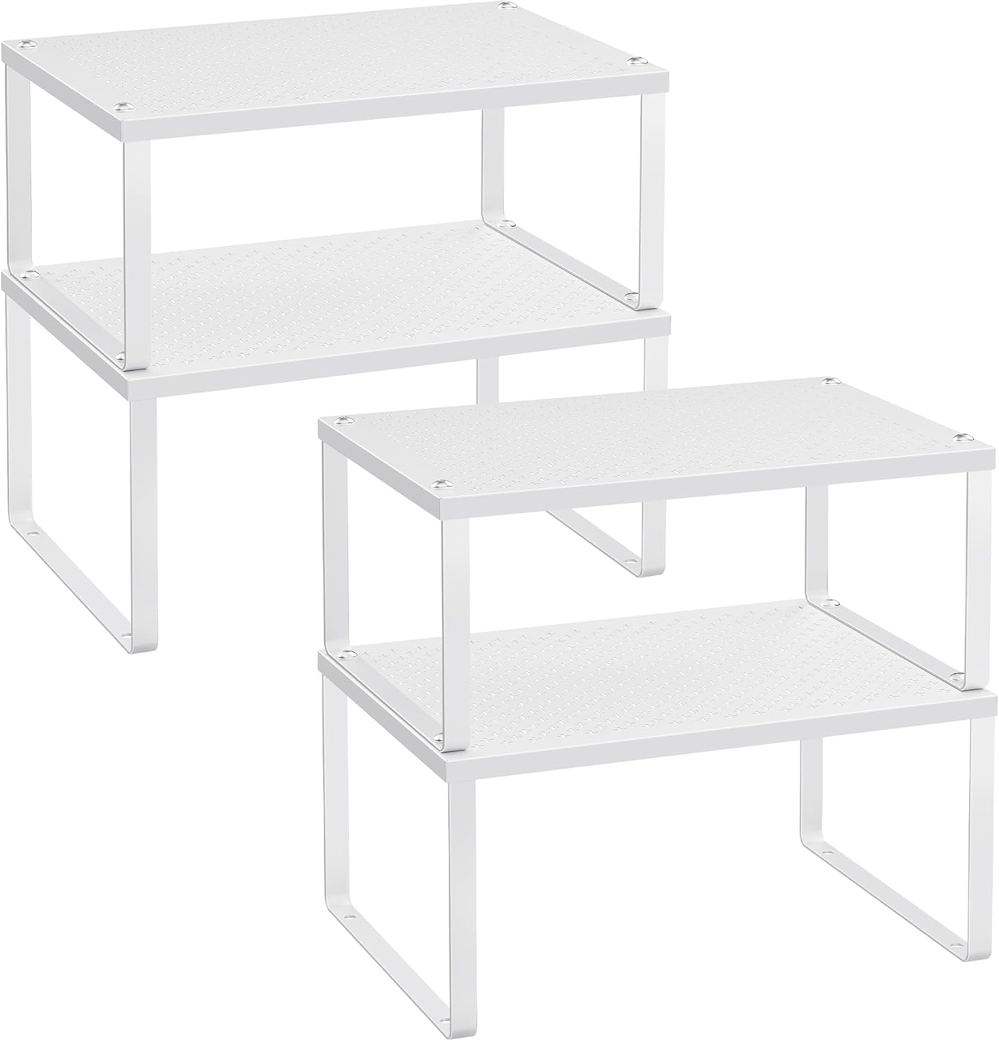 Detalle de SONGMICS UKCS006W01 Metal Shelf Organizers, Set of 4, White