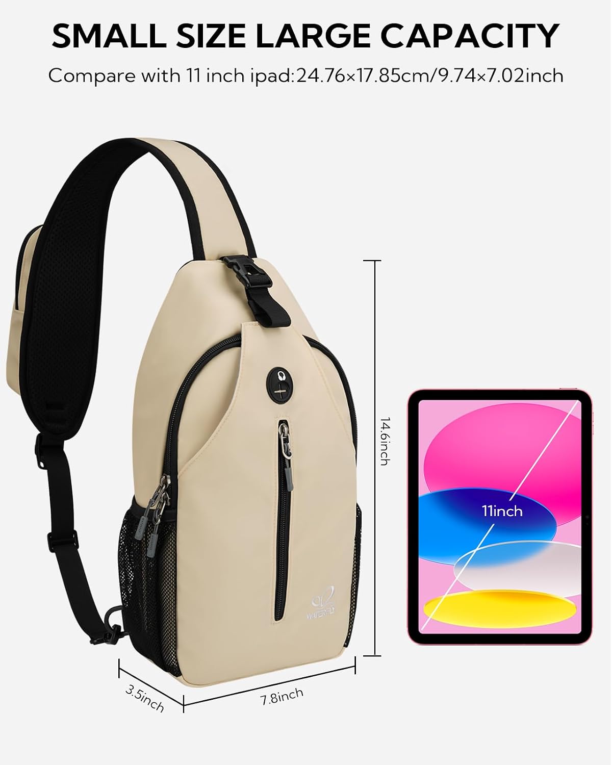 Thumbnail 1 de WATERFLY Crossbody Sling Backpack: Compact, Water-Resistant Daypack for Travel, Hiking & Everyday Use